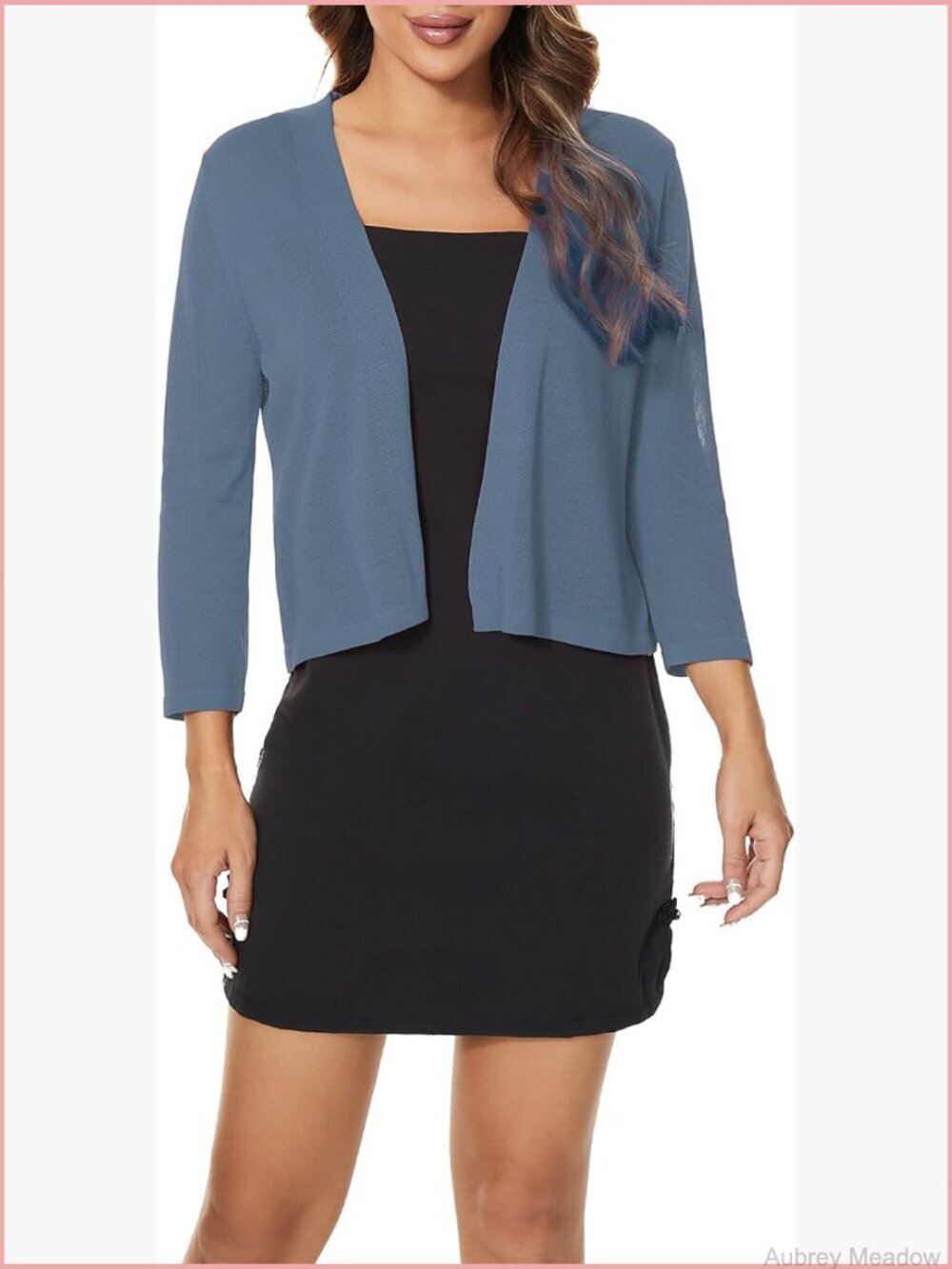 3/4 Sleeve Bolero Shrug Lightweight Open Front Cropped Cardigan